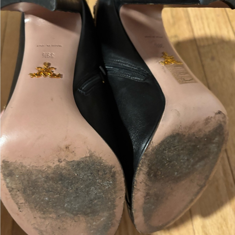 Prada Black Studded Women's Heels - Picture 6 of 12